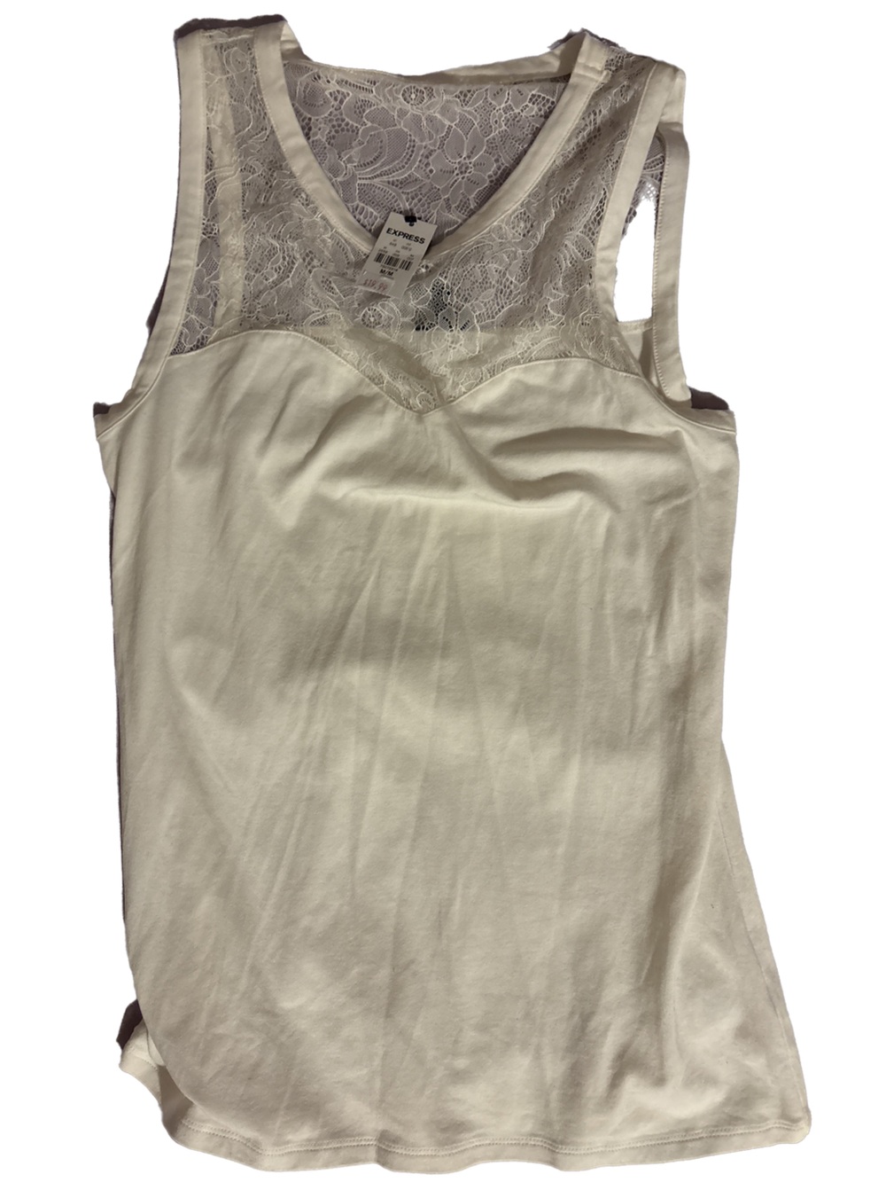Express Cream Lace-Trim Sleep Camisole